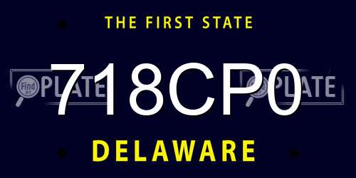 718CP0 Delaware License Plate