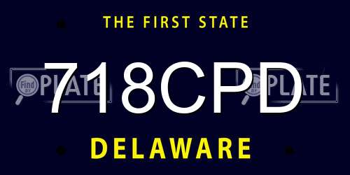 718CPD Delaware License Plate