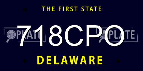 718CPO Delaware License Plate