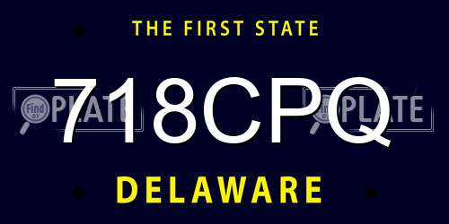 718CPQ Delaware License Plate