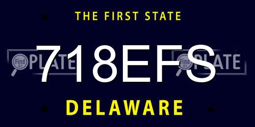 718EFS Delaware License Plate