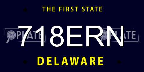718ERN Delaware License Plate