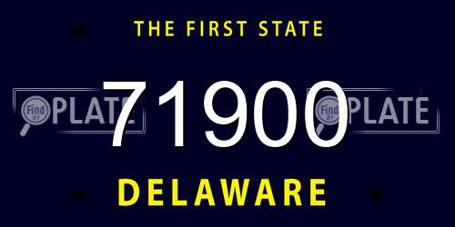 71900 Delaware License Plate