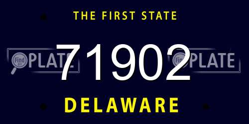 71902 Delaware License Plate