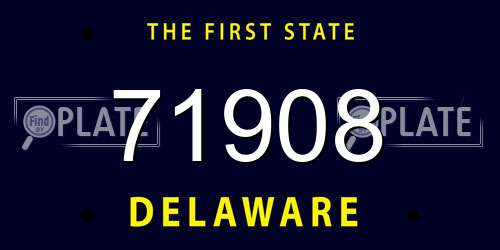 71908 Delaware License Plate