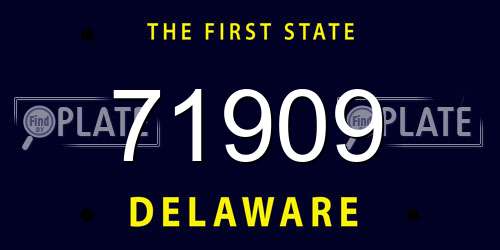 71909 Delaware License Plate