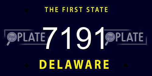 7191 Delaware License Plate