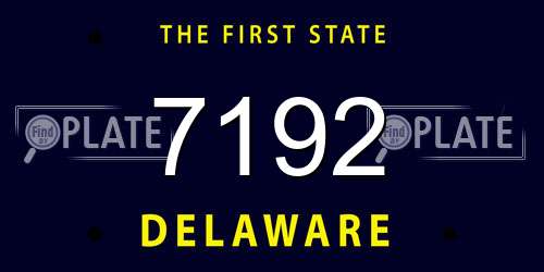 7192 Delaware License Plate