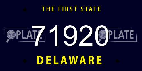 71920 Delaware License Plate
