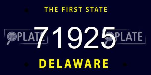 71925 Delaware License Plate