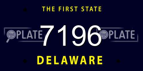 7196 Delaware License Plate