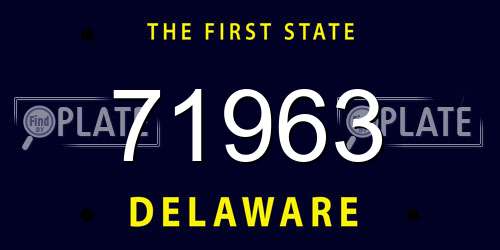 71963 Delaware License Plate