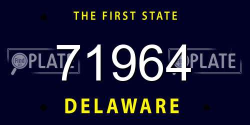 71964 Delaware License Plate