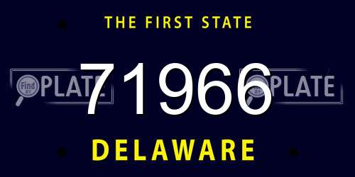 71966 Delaware License Plate