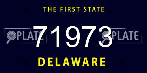 71973 Delaware License Plate