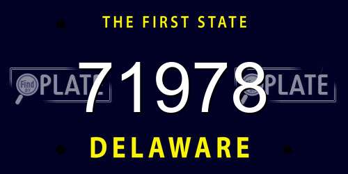 71978 Delaware License Plate