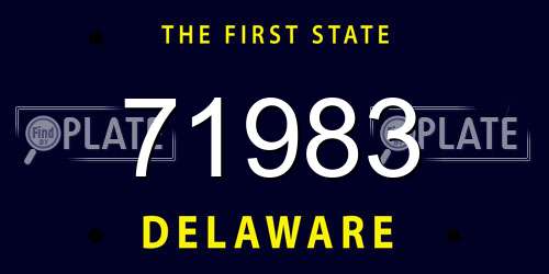 71983 Delaware License Plate