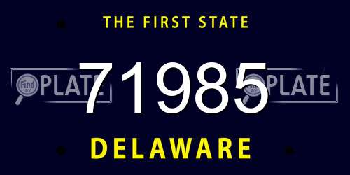 71985 Delaware License Plate