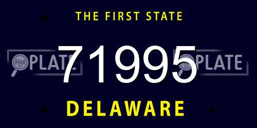 71995 Delaware License Plate