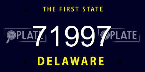 71997 Delaware License Plate