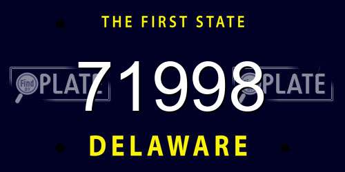 71998 Delaware License Plate