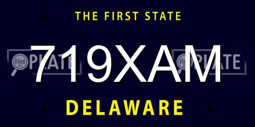 719XAM Delaware License Plate