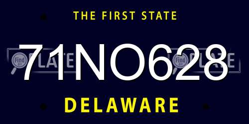 71NO628 Delaware License Plate