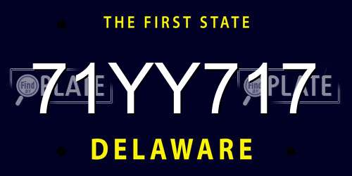 71YY717 Delaware License Plate