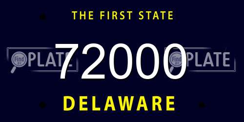 72000 Delaware License Plate