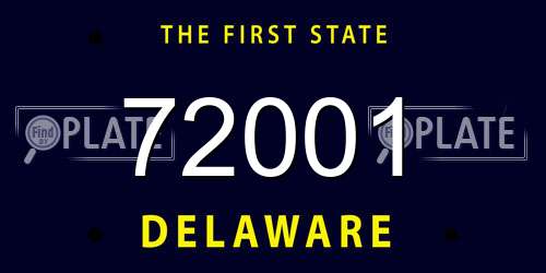 72001 Delaware License Plate