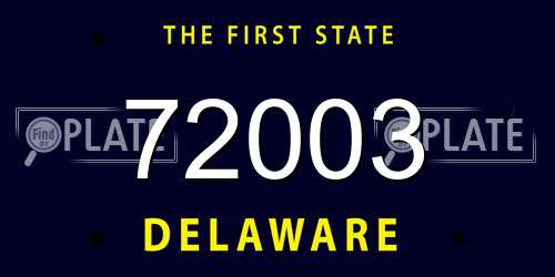 72003 Delaware License Plate