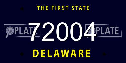 72004 Delaware License Plate