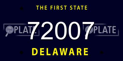 72007 Delaware License Plate