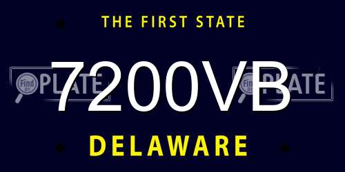 7200VB Delaware License Plate