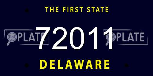 72011 Delaware License Plate