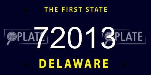 72013 Delaware License Plate