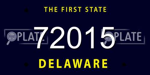 72015 Delaware License Plate