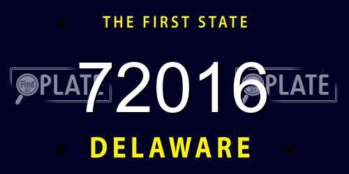 72016 Delaware License Plate