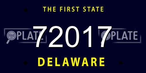 72017 Delaware License Plate