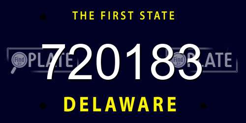 720183 Delaware License Plate