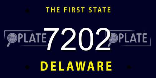 7202 Delaware License Plate