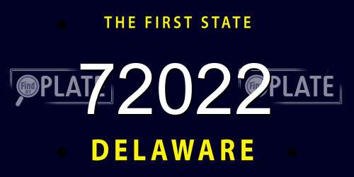 72022 Delaware License Plate