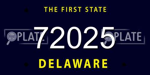 72025 Delaware License Plate