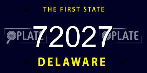 72027 Delaware License Plate