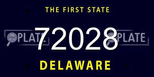 72028 Delaware License Plate