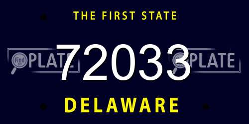 72033 Delaware License Plate