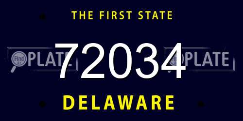 72034 Delaware License Plate