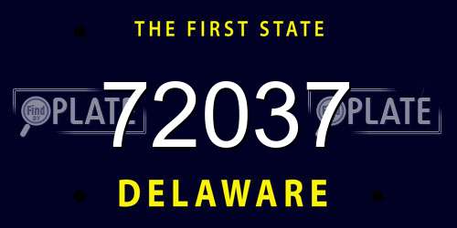 72037 Delaware License Plate