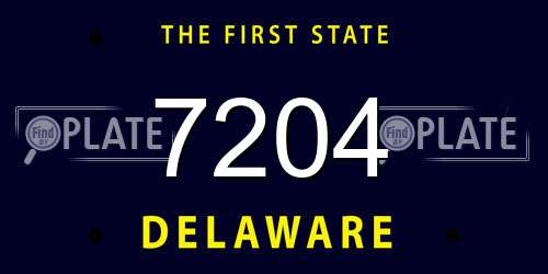 7204 Delaware License Plate