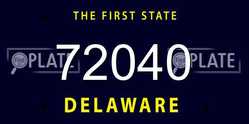 72040 Delaware License Plate